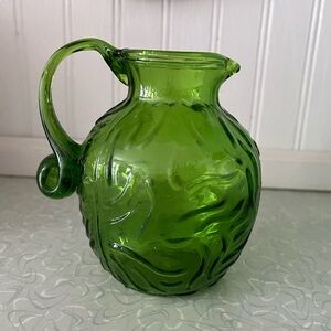 Small Green Glass Pitcher